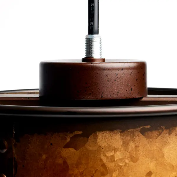 Kettle Mini Pendant with Vintage Lamp - Weathered Brass - Image 2