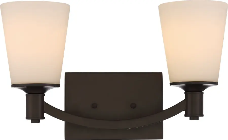 Laguna 2-Light Vanity with White Glass