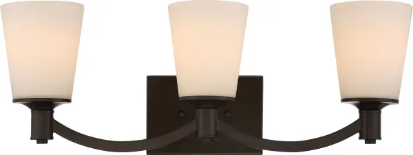 Laguna 3-Light Vanity with White Glass