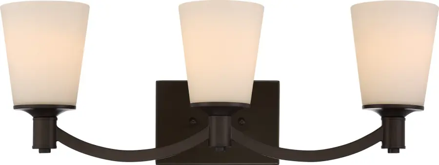 Laguna 3-Light Vanity with White Glass