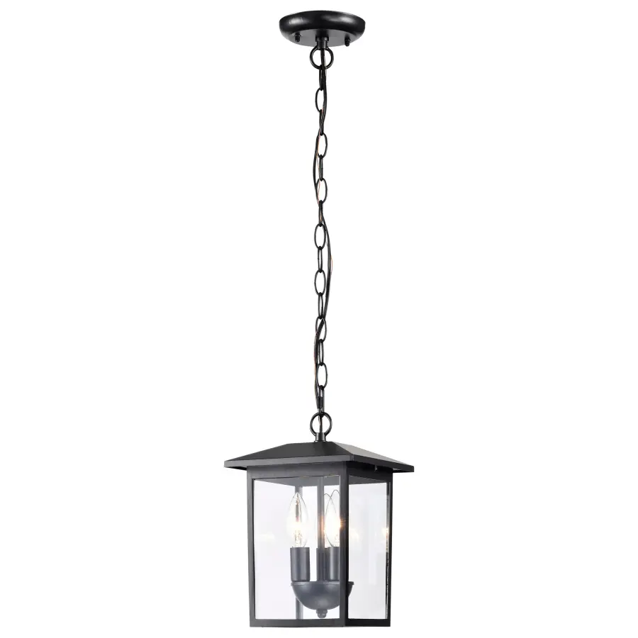 Versatile Outdoor Pendant with Classic Appeal and Clear Glass Panels - Image 1