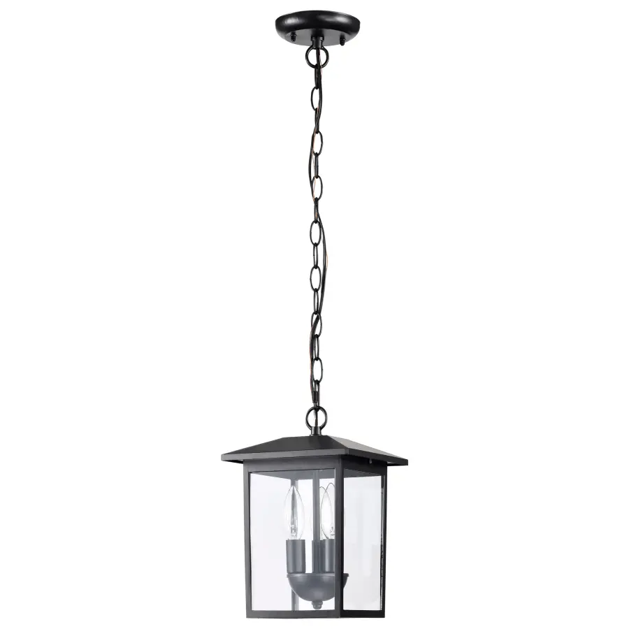 Versatile Outdoor Pendant with Classic Appeal and Clear Glass Panels - Image 2