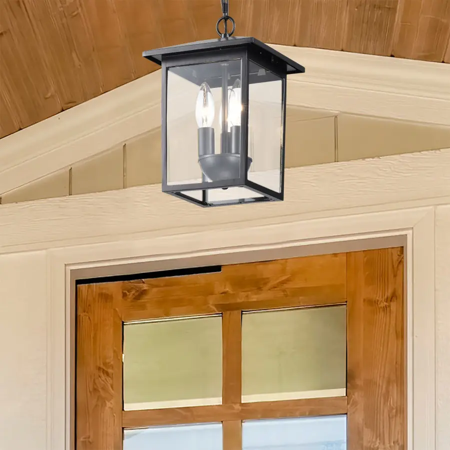 Versatile Outdoor Pendant with Classic Appeal and Clear Glass Panels - Image 13