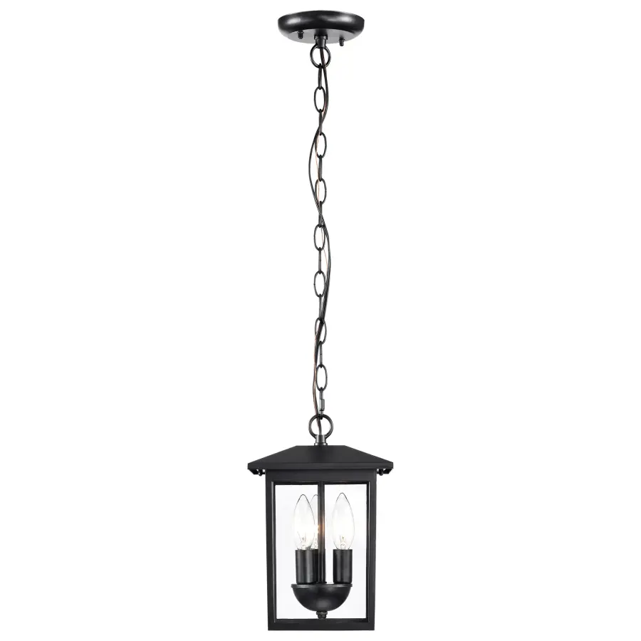 Versatile Outdoor Pendant with Classic Appeal and Clear Glass Panels - Image 3