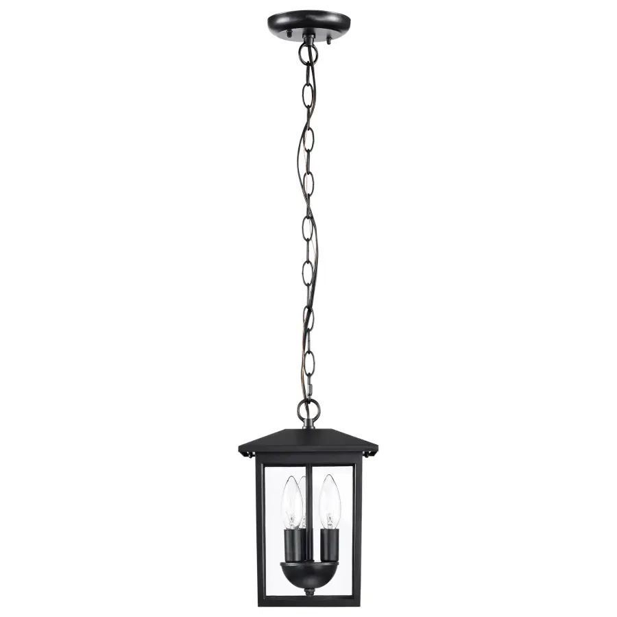 Versatile Outdoor Pendant with Classic Appeal and Clear Glass Panels - Image 4