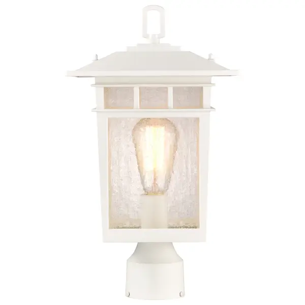 Cove Neck Outdoor Large Post Light - White with Clear Seeded Glass - Image 3
