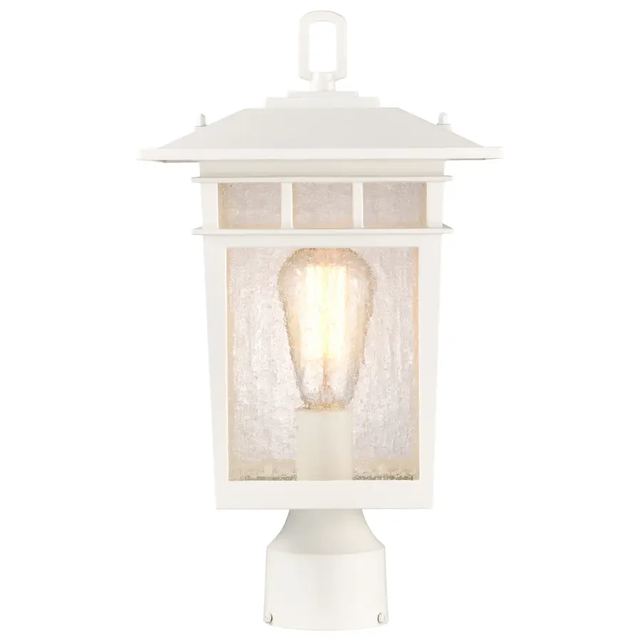 Cove Neck Outdoor Large Post Light - White with Clear Seeded Glass - Image 3