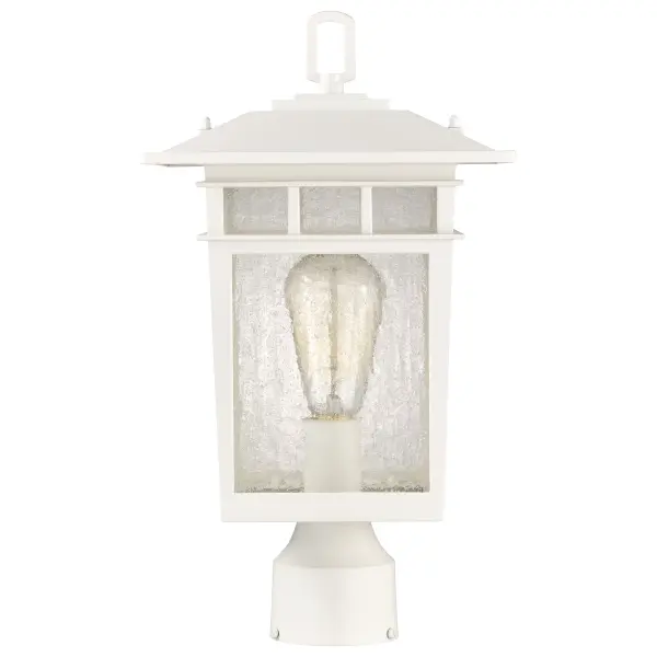 Cove Neck Outdoor Large Post Light - White with Clear Seeded Glass - Image 4