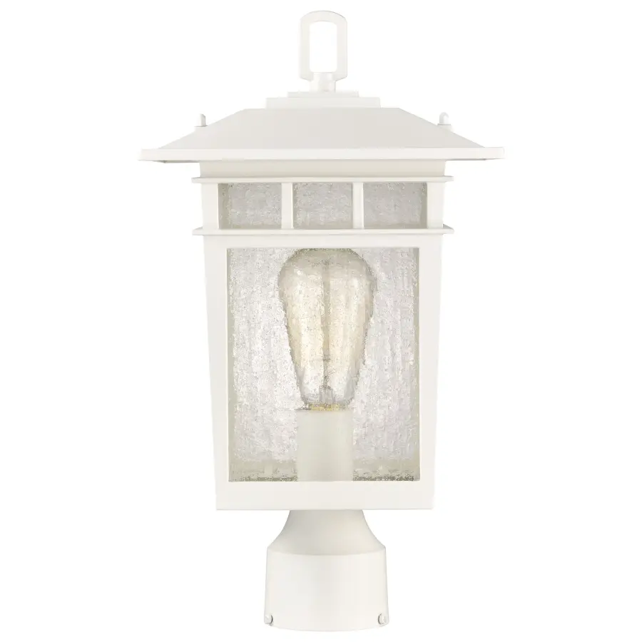 Cove Neck Outdoor Large Post Light - White with Clear Seeded Glass - Image 4