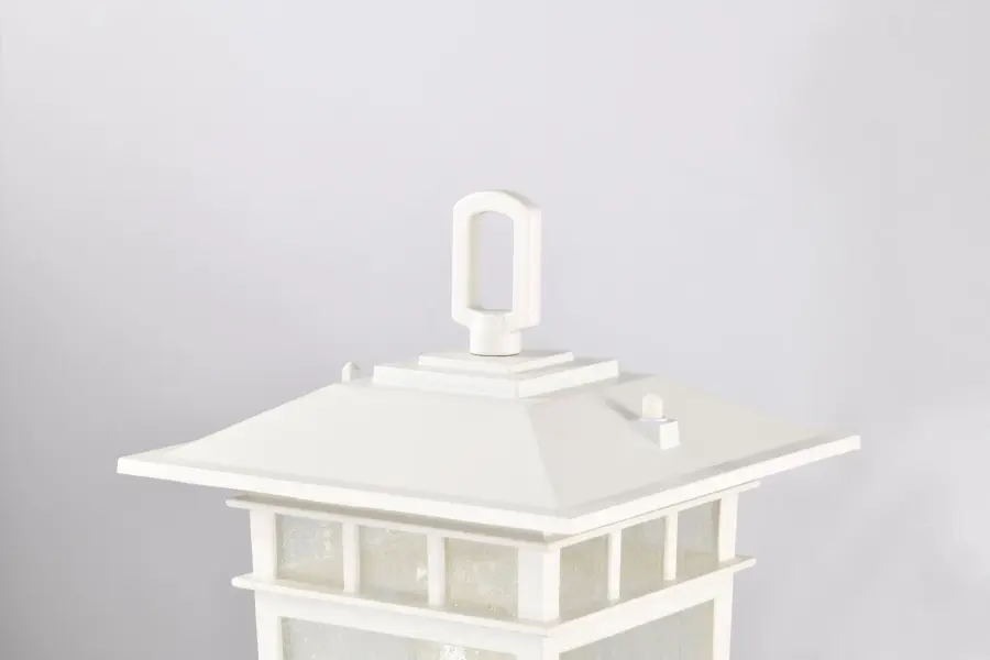 Cove Neck Outdoor Large Post Light - White with Clear Seeded Glass - Image 7