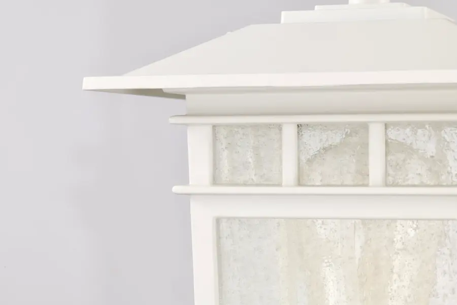 Cove Neck Outdoor Large Post Light - White with Clear Seeded Glass - Image 9