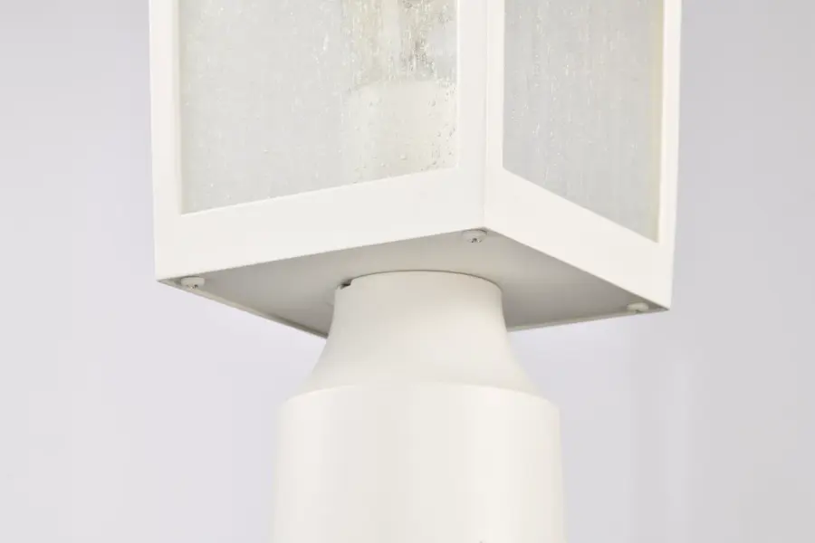 Cove Neck Outdoor Large Post Light - White with Clear Seeded Glass - Image 10