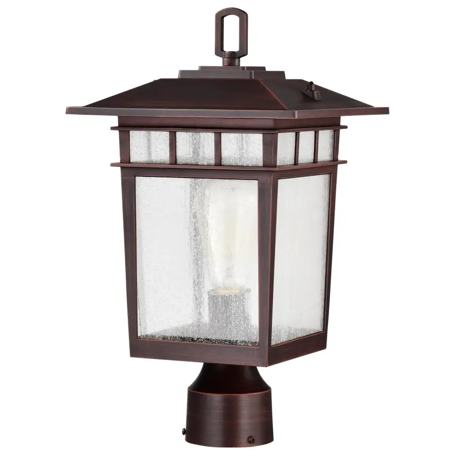 Cove Neck Outdoor Large Post Light - Rustic Bronze with Clear Seeded Glass - Image 2