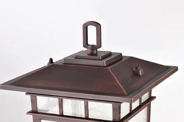 Cove Neck Outdoor Large Post Light - Rustic Bronze with Clear Seeded Glass - Image 13