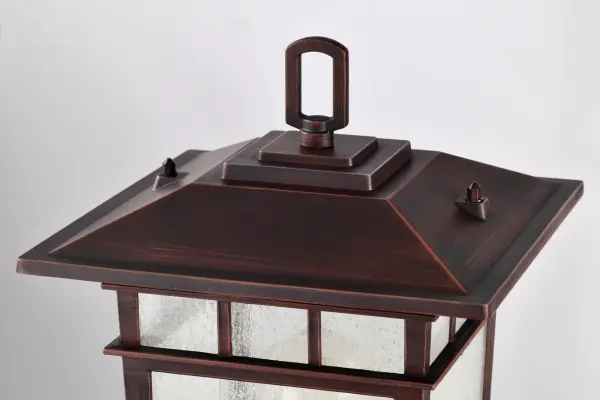 Cove Neck Outdoor Large Post Light - Rustic Bronze with Clear Seeded Glass - Image 5