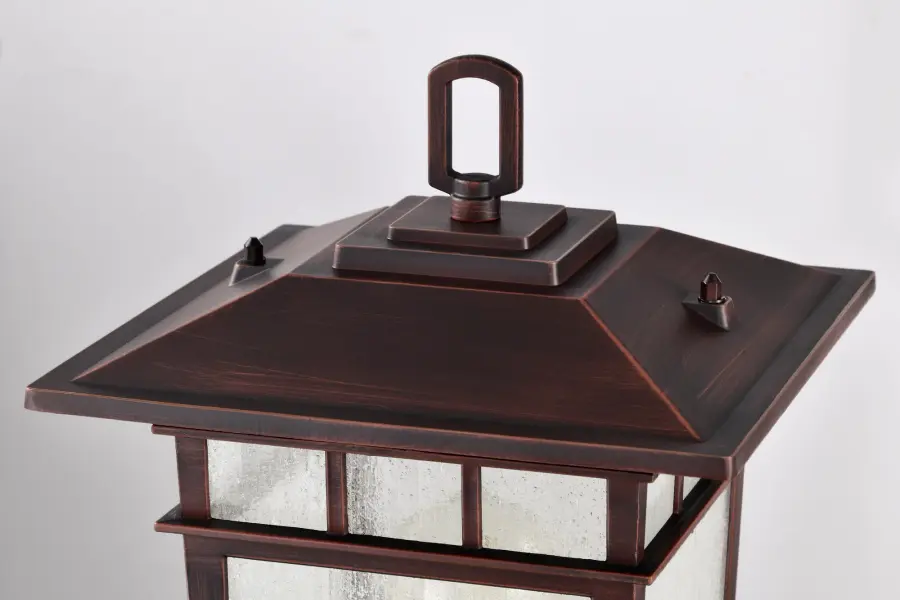 Cove Neck Outdoor Large Post Light - Rustic Bronze with Clear Seeded Glass - Image 5