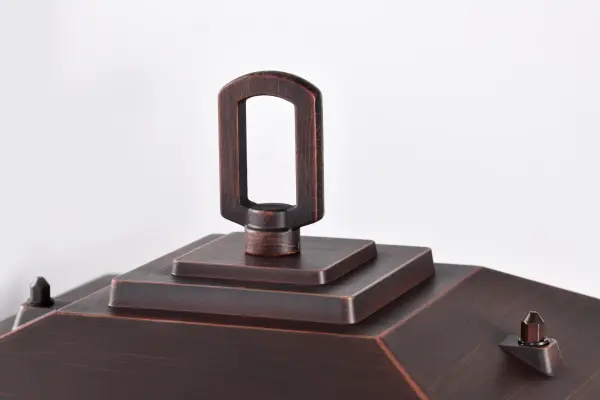 Cove Neck Outdoor Large Post Light - Rustic Bronze with Clear Seeded Glass - Image 8