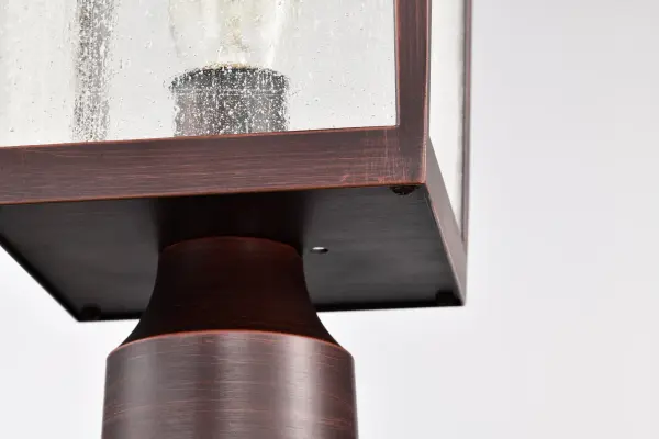 Cove Neck Outdoor Large Post Light - Rustic Bronze with Clear Seeded Glass - Image 10