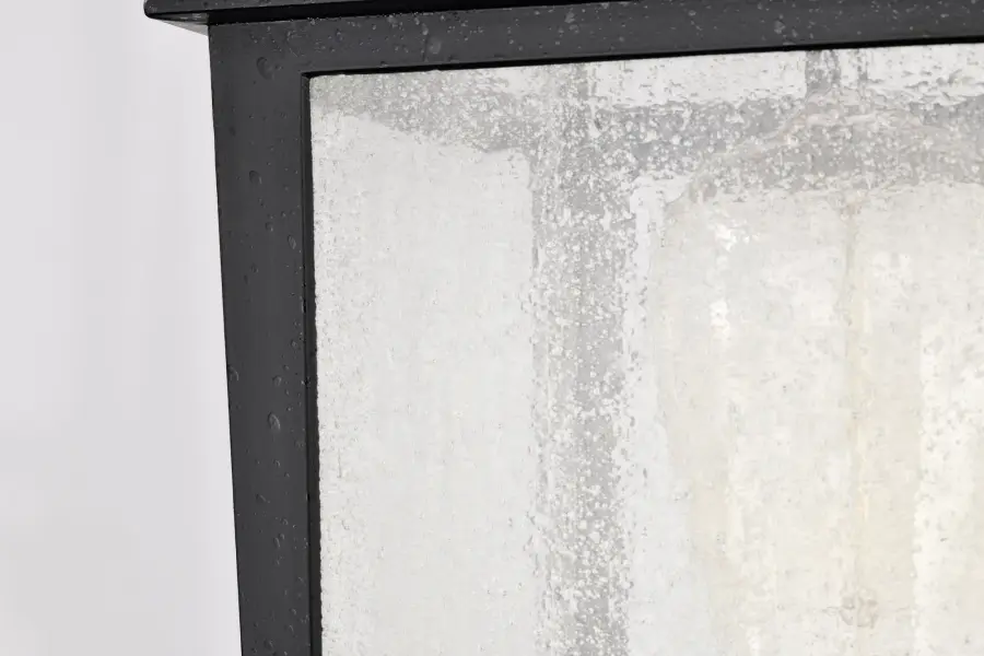 Cove Neck Outdoor Large Post Light - Textured Black with Clear Seeded Glass - Image 5