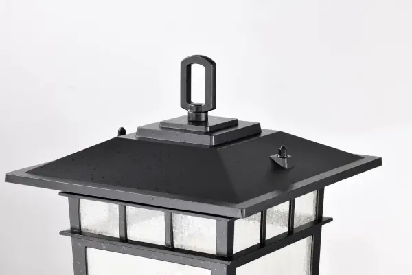 Cove Neck Outdoor Large Post Light - Textured Black with Clear Seeded Glass - Image 6