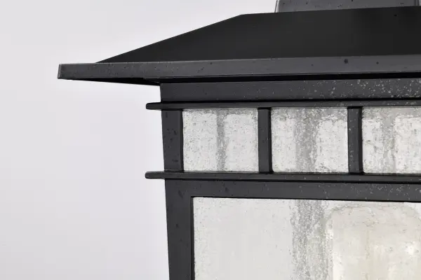 Cove Neck Outdoor Large Post Light - Textured Black with Clear Seeded Glass - Image 9