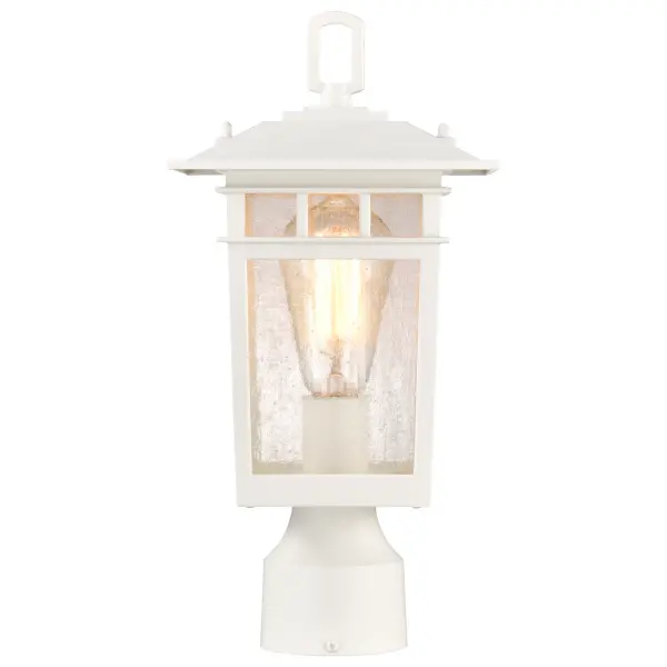 Cove Neck Outdoor Post Light - White with Clear Seeded Glass - Image 3