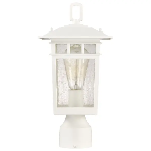 Cove Neck Outdoor Post Light - White with Clear Seeded Glass - Image 4