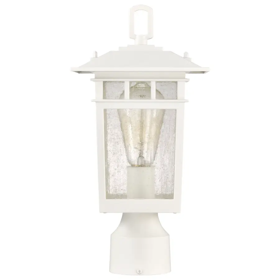 Cove Neck Outdoor Post Light - White with Clear Seeded Glass - Image 4