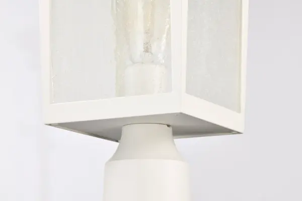 Cove Neck Outdoor Post Light - White with Clear Seeded Glass - Image 6