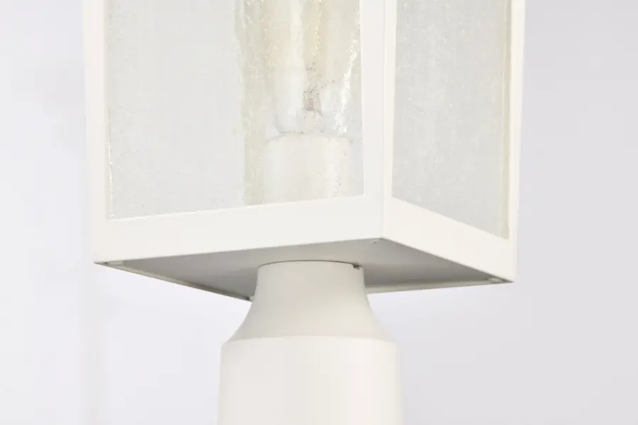 Cove Neck Outdoor Post Light - White with Clear Seeded Glass - Image 6