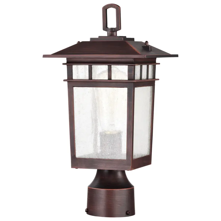 Cove Neck Outdoor Post Light - Rustic Bronze with Clear Seeded Glass - Image 2