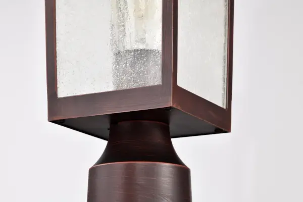 Cove Neck Outdoor Post Light - Rustic Bronze with Clear Seeded Glass - Image 11