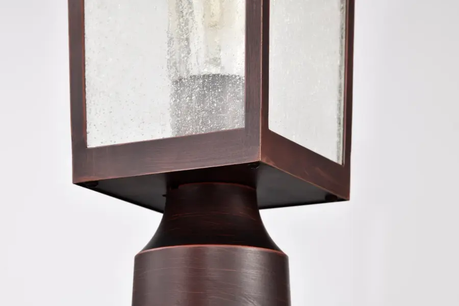 Cove Neck Outdoor Post Light - Rustic Bronze with Clear Seeded Glass - Image 11