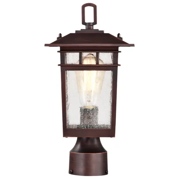 Cove Neck Outdoor Post Light - Rustic Bronze with Clear Seeded Glass - Image 3