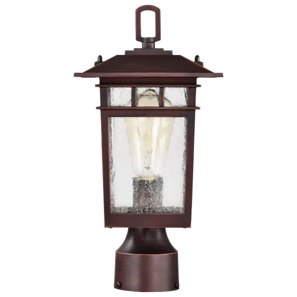 Cove Neck Outdoor Post Light - Rustic Bronze with Clear Seeded Glass - Image 4