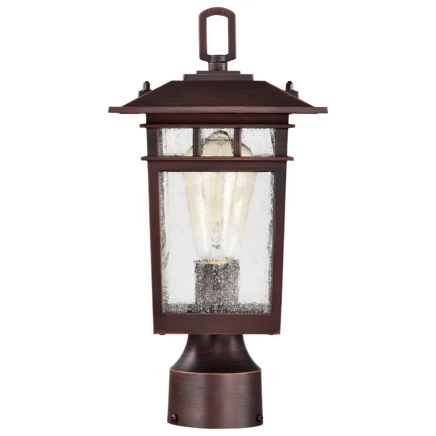 Cove Neck Outdoor Post Light - Rustic Bronze with Clear Seeded Glass - Image 4