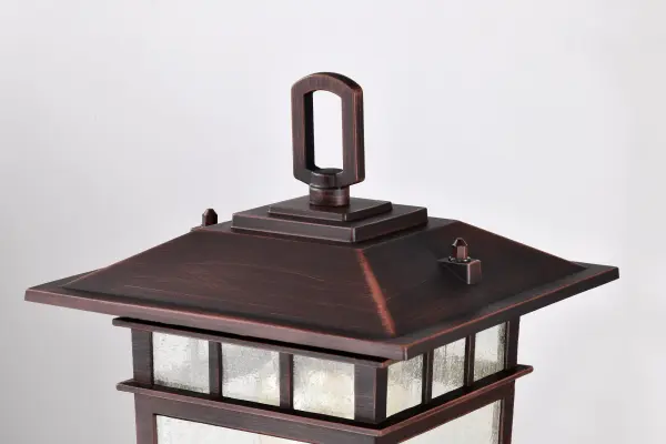 Cove Neck Outdoor Post Light - Rustic Bronze with Clear Seeded Glass - Image 5