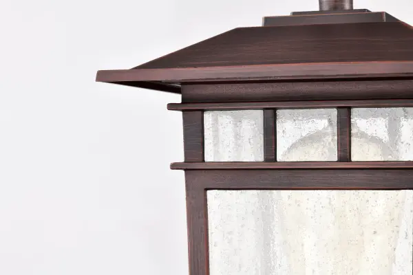 Cove Neck Outdoor Post Light - Rustic Bronze with Clear Seeded Glass - Image 9