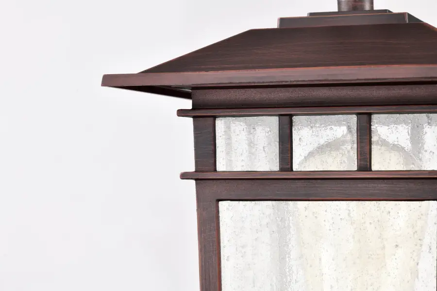 Cove Neck Outdoor Post Light - Rustic Bronze with Clear Seeded Glass - Image 9