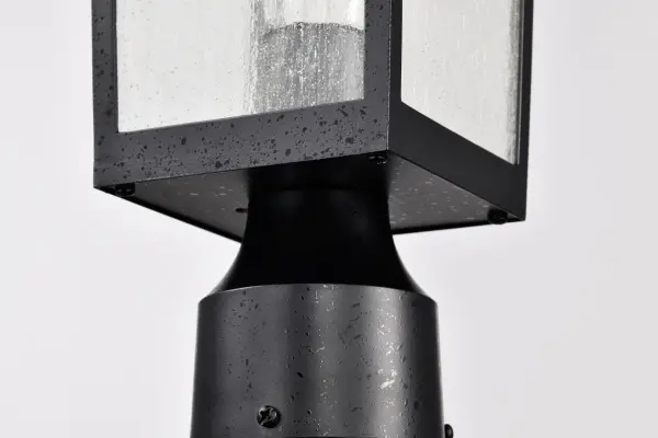 Cove Neck Outdoor Post Light - Textured Black with Clear Seeded Glass - Image 11