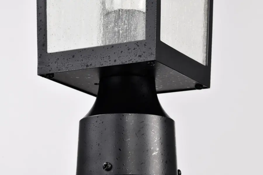 Cove Neck Outdoor Post Light - Textured Black with Clear Seeded Glass - Image 11