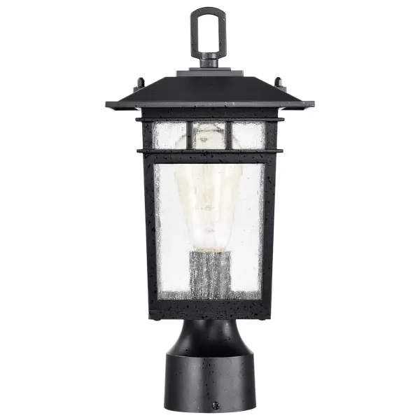 Cove Neck Outdoor Post Light - Textured Black with Clear Seeded Glass - Image 4