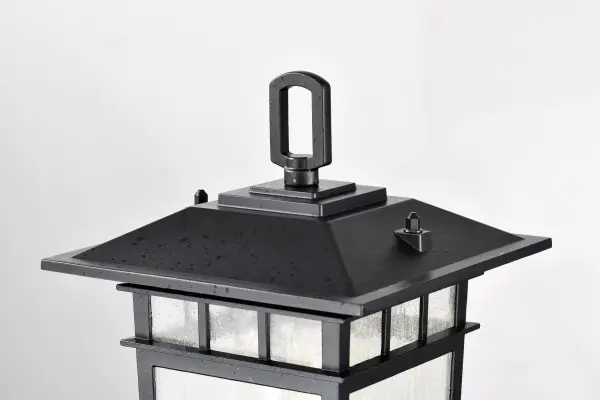 Cove Neck Outdoor Post Light - Textured Black with Clear Seeded Glass - Image 6
