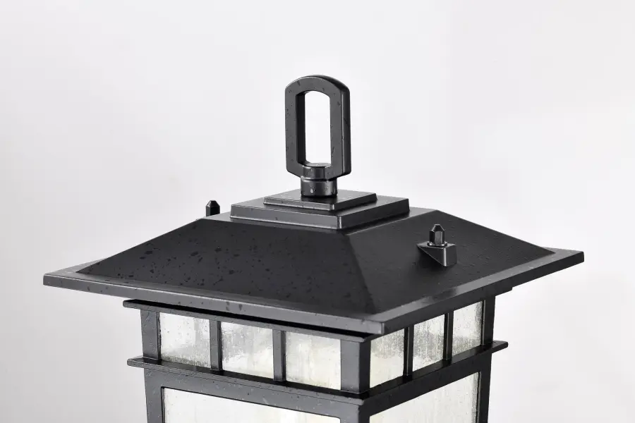 Cove Neck Outdoor Post Light - Textured Black with Clear Seeded Glass - Image 6