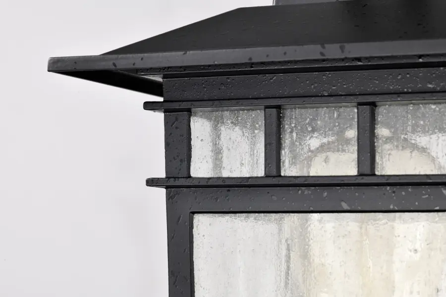 Cove Neck Outdoor Post Light - Textured Black with Clear Seeded Glass - Image 9