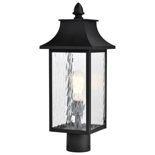 The Austen post light combines timeless design with modern versatility. Its matte black finish coordinates effortlessly with existing exteriors, while rippling water glass creates beautiful light diffusion and visual interest.
