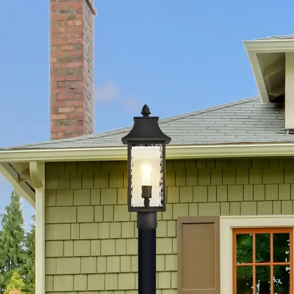 Austen 20" Outdoor Post Light Lantern in Matte Black - Image 13
