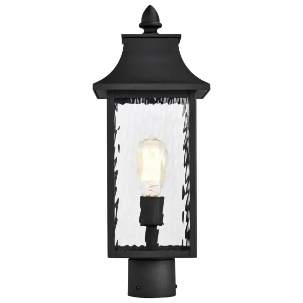 Austen 20" Outdoor Post Light Lantern in Matte Black - Image 3