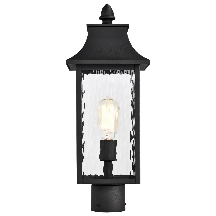 Austen 20" Outdoor Post Light Lantern in Matte Black - Image 3