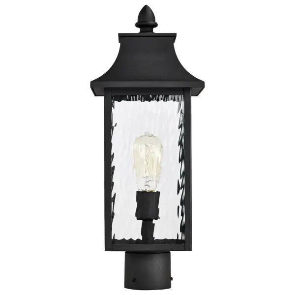 Austen 20" Outdoor Post Light Lantern in Matte Black - Image 4